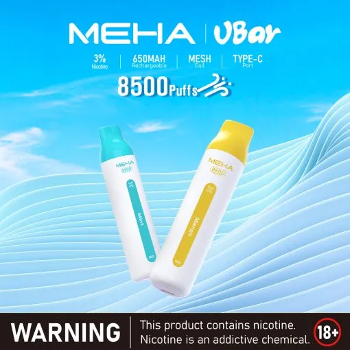 【D倉】MEHA 魅嗨 8500口 拋棄式 新品上市 買十送一 好康 MEHA VBar小白條 8500口大容量 拋棄式電子煙